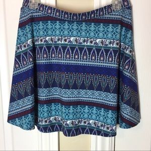 Skater Skirt - Blue Striped Print